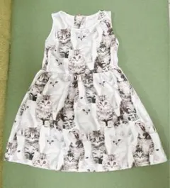 H&M 猫柄 ノースリーブ ワンピース 新品未使用
