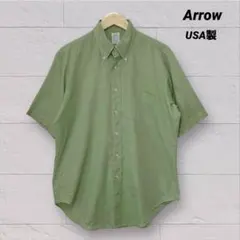 70s USA製 Arrow アロー 半袖シャツ　グリーンのサムネイル