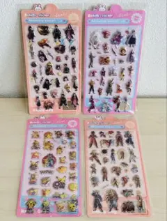 ぷっくりシール　鬼滅　ワンピース　ポケモン　ドラゴンボール　4点セット