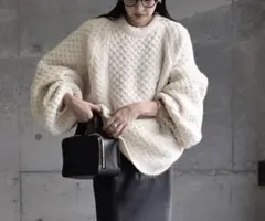 【 SELECTMOCA by son 】 オーバーサイズハニカムニット