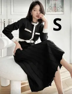 ブラックニットワンピース Sサイズ
