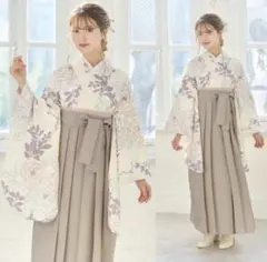 袴セット Mサイズ花柄　アイボリー