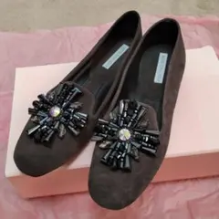 ビジュー付きフラットシューズ　お値下げ