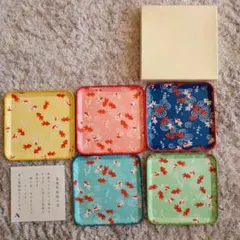 お値下げ■風雅和紙銘々皿 5枚セット 金魚柄