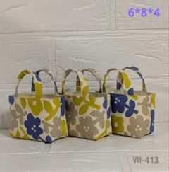ちっちゃなトートバッグ3個セット ミモザ柄 ハンドメイド - メルカリ
