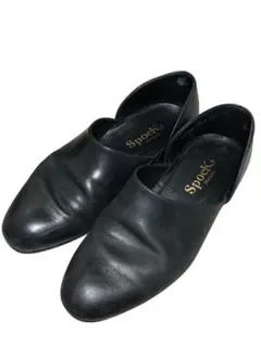 HARUTA Spock レザースリッポン／牛革／黒／25.5〜26cm／古着