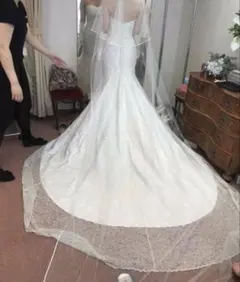 ゆり　Pronovias ウェディングドレス　レース半袖　ハンドメイド ゆり様専用 Pronovias ウェディングドレス レース半袖 ハンドメイド