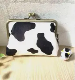牛柄親子がま口財布