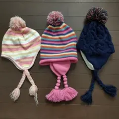 ニット棒　防寒　キッズ　帽子　キャップ