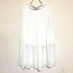 CECIL McBEE／シアーフリルスカート　白　【Mサイズ】