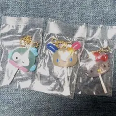 サンリオ　カラフルキャンディチャーム　3個セット　キティ　ウサハナ　ハンギョドン