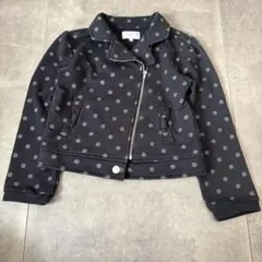 motherways 水玉 ライダース風ジャケット 130 黒 ドット 女の子