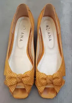 お値下げ☆ダイアナ リボン付きパンプス　イエロー黄色 24cm