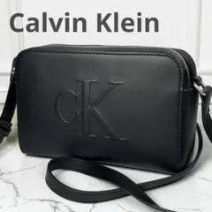 日本未入荷 カルバンクライン ショルダー カメラバッグ CK デカロゴ 黒 新作