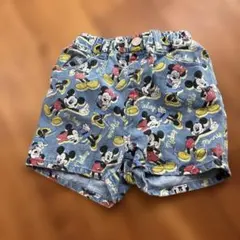 ミッキー＆ミニー 総柄デニムハーフパンツ 110cm