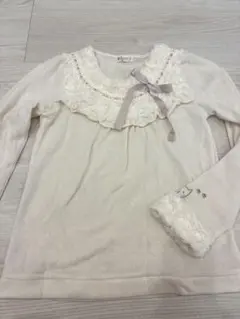 axes femme フリルリボン長袖トップス