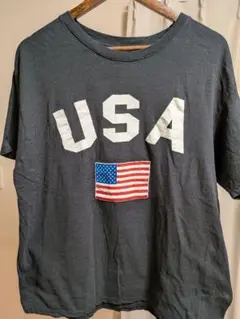 USAプリント 半袖Tシャツ ブラック US古着