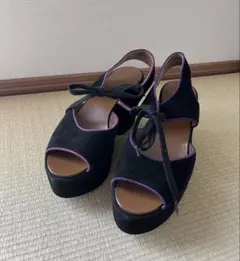 MARNI マルニ　ウェッジ　プラットフォーム　サンダル　38 ブラックのサムネイル