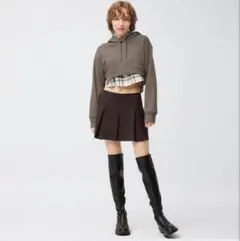 GUプリーツミニスカート