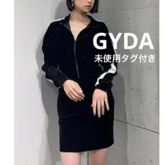 未使用タグ付き GYDA ジェイダ ベロアラインミニワンピース ブラック 黒
