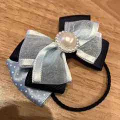【8cmほど】卒園式、入園式、入学式にも　セレモニー　リボンヘアゴム