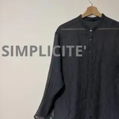 SIMPLICITE'シンプリシテェ／シアー バンドカラーシャツ 長袖