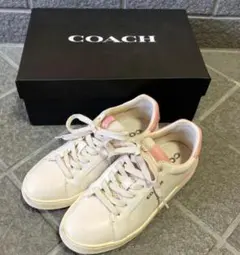COACH ホワイト/ピンク スニーカー　サイズ６のサムネイル