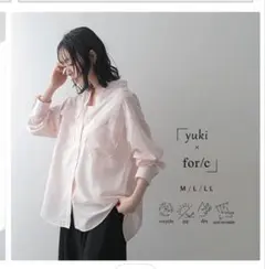 yuki(ドキ子)×for/cコラボ 速乾UVカットダブルポケットシャツピンク