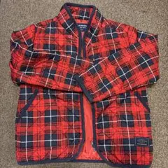 Moujonjon 中綿コート 120 赤・チェック柄