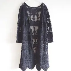 GRACE CONTINENTAL　テープ刺繍 ロングカーディガン チュール