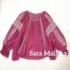 Sara mallikaサラマリカ　刺繍入り長袖シャツ、カットソー、シャツ、綿 SARA MALLIKA/サラマリカ】 Cotton Wave Stripe Print Shi（シャツ