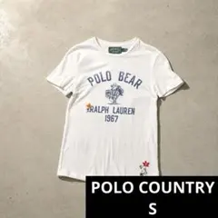 23ss POLO COUNTRY ポロベア ロゴプリント 刺繍Tシャツ S 白