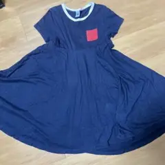 PETIT BATEAU 半袖ワンピース 140cm ネイビー