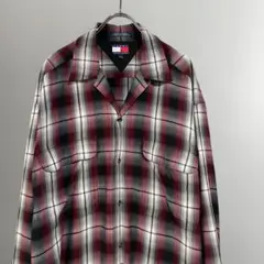 90s Tommy hilfiger レーヨンシャツ　オンブレ　開襟　M