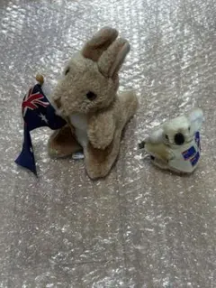 カンガルー&コアラ　ぬいぐるみ オーストラリア国旗付き