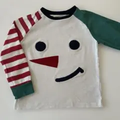 next スノーマン顔 長袖カットソー