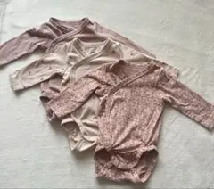 H&M くすみ系ロンパース 3点セット 60cm