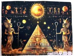 タペストリー 古代エジプト ピラミッド ピラミッドパワー 壁画 宇宙 太陽 月