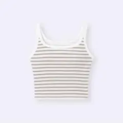 GU ブラフィールクロップドスクエアネックタンクトップ(ボーダー)