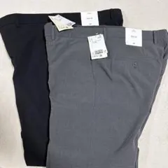 H&M メンズ　2本セット　黒　グレー　スラックス　サイズ36
