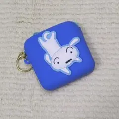【即日発送】クレヨンしんちゃん ぷっくりシリコンスクエアポーチ　シロ　ブルー青