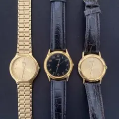 稼動品・純正ベルト】SEIKO セイコー クォーツ 腕時計 3本セット 