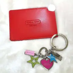 COACH ハート型　キーホルダー ピンク　♡ コーチ COACH キーリング キーホルダー シルバー ピンク 小物