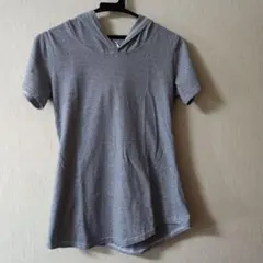 フード付き 半袖カットソー Tシャツ М