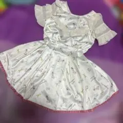 LIZLISA リズリサ ROSE キャットカップ柄 半袖ワンピース☆平成レトロ