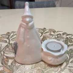 雪だるま 陶器製 キャンドル