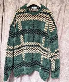 WEGOベロアモールチェック柄ニット