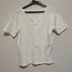GU 半袖VネックTシャツLサイズ ホワイト
