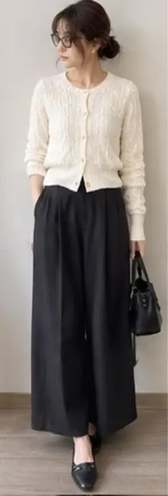 【美品】RALPH LAUREN ケーブルニット カーディガン ホワイト L