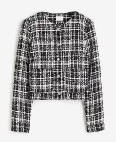 H&M ノーカラージャケット Lサイズ 黒白
